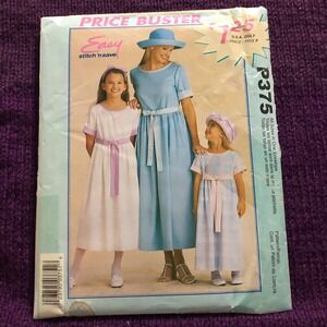 McCalls Sewing pattern375 dress Mom and daughter empire waist